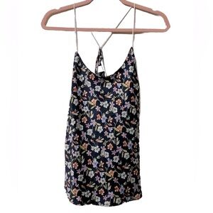 NWT Victoria’s Secret Navy Silk Floral Cami Spaghetti Tank Top!